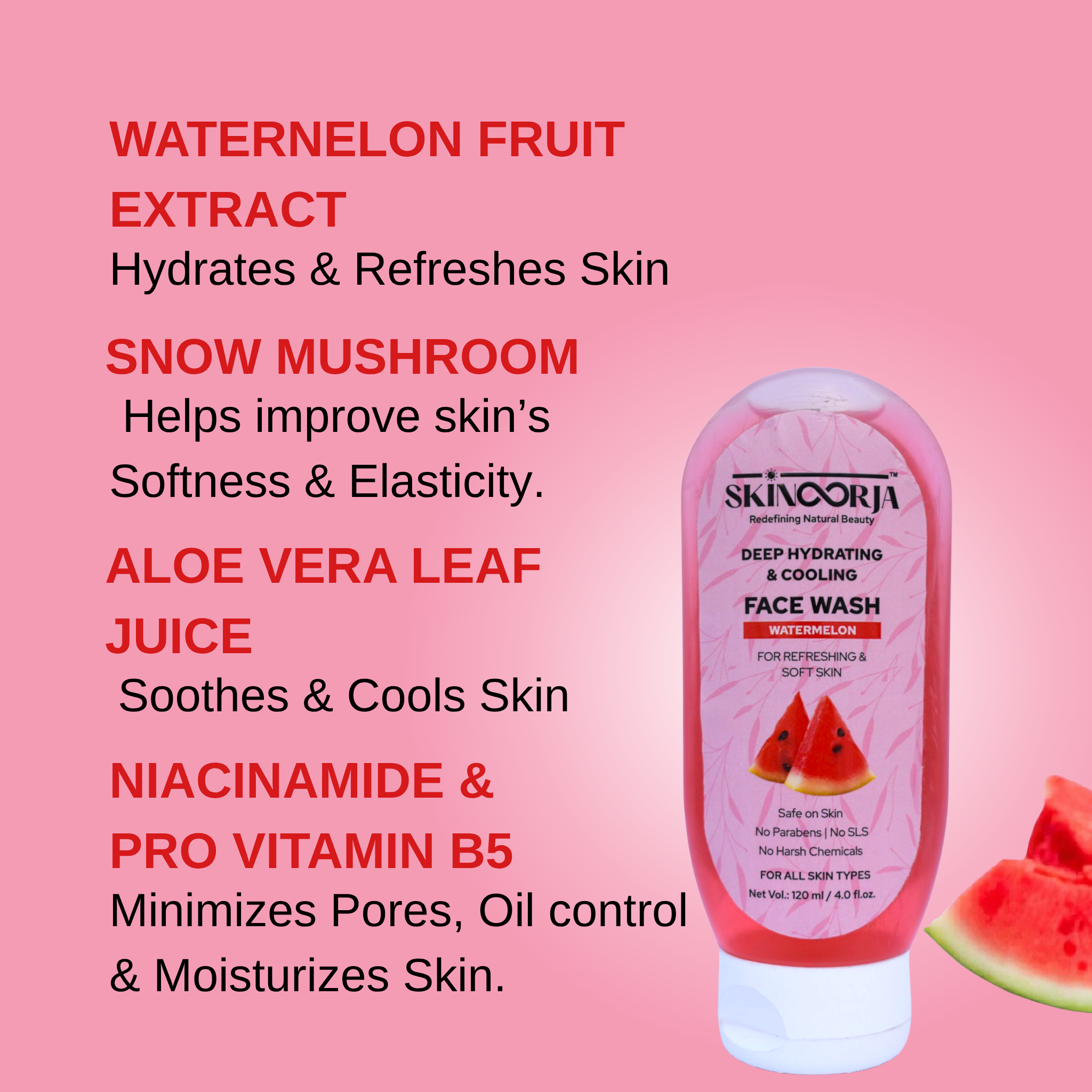 Deep Hydrating & Cooling Face Wash – Watermelon