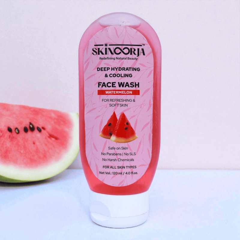 Skinoorja watermelon face wash bottle for refreshing and soft skin